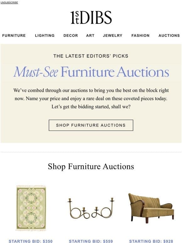 Must-see auction: Our editors’ furniture roundup
