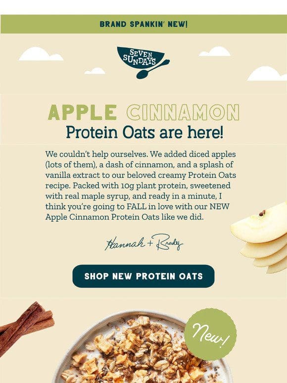 NEW! Apple Cinnamon Protein Oats