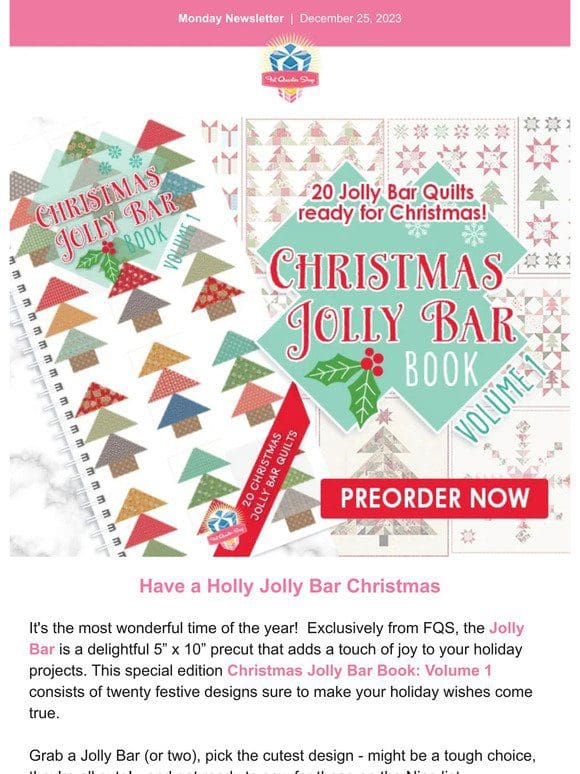 NEW: Christmas Jolly Bar Book Vol. 1 is here!