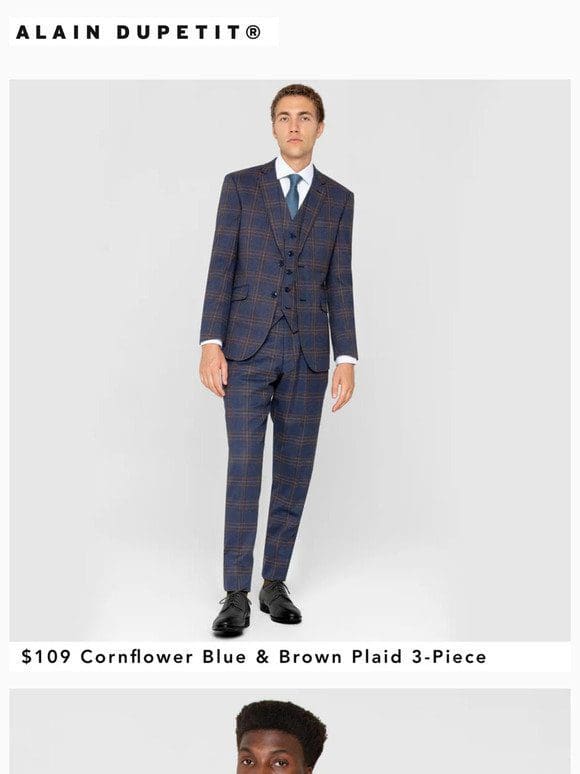NEW Cornflower Plaid | NEW Light Beige | Pre-Black Friday Sale – $29 to $49 Suits & Free Sport Coats
