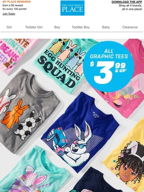 NEW! Graphic Tees $3.99+!