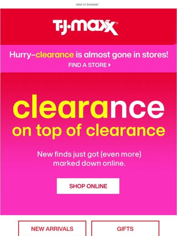 NEW IN: Clearance on top of clearance!