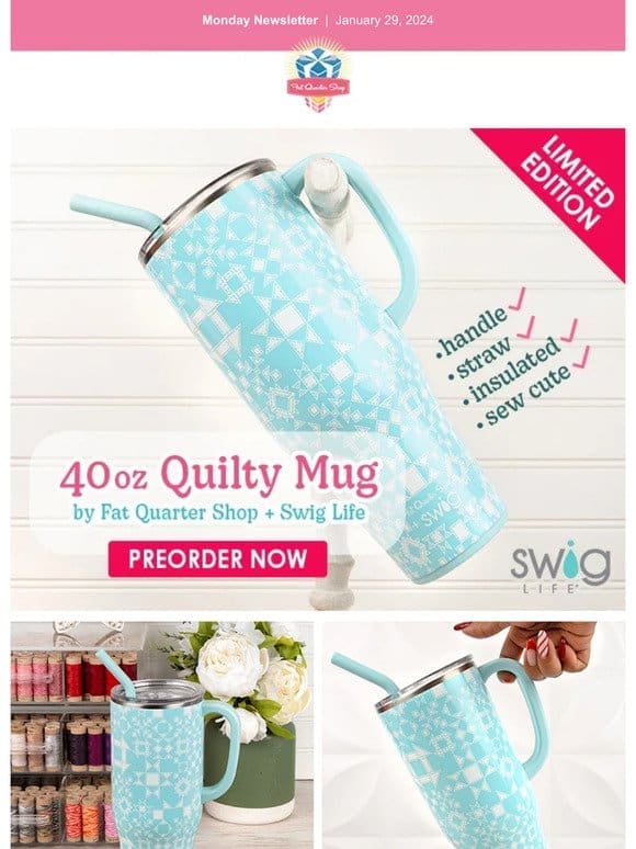 NEW Limited Edition Quilty Mug by Fat Quarter Shop