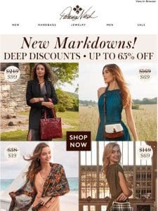 NEW Markdowns | Discounts Up to 65% Off