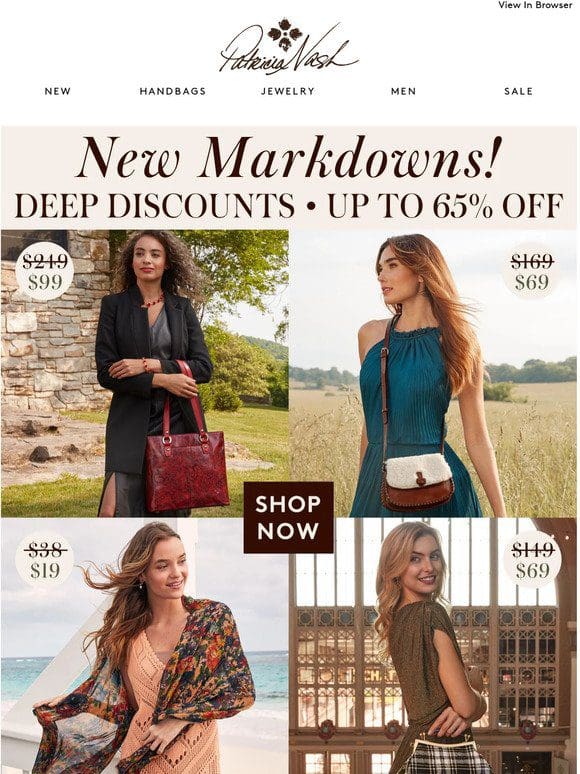 NEW Markdowns | Discounts Up to 65% Off