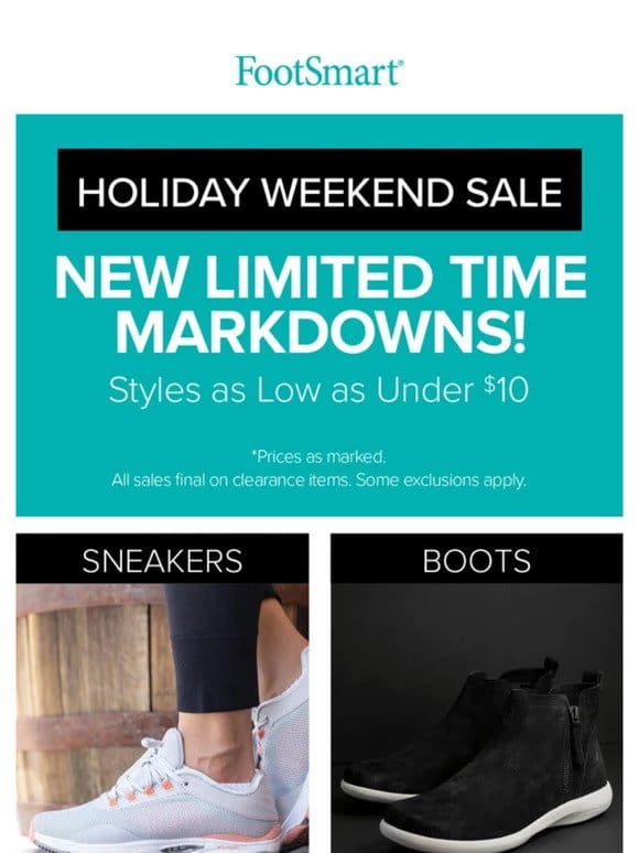 NEW Markdowns!   Holiday Weekend Sale