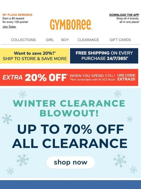 NEW STYLES ADDED! Up to 70% off our Winter Clearance Blowout!