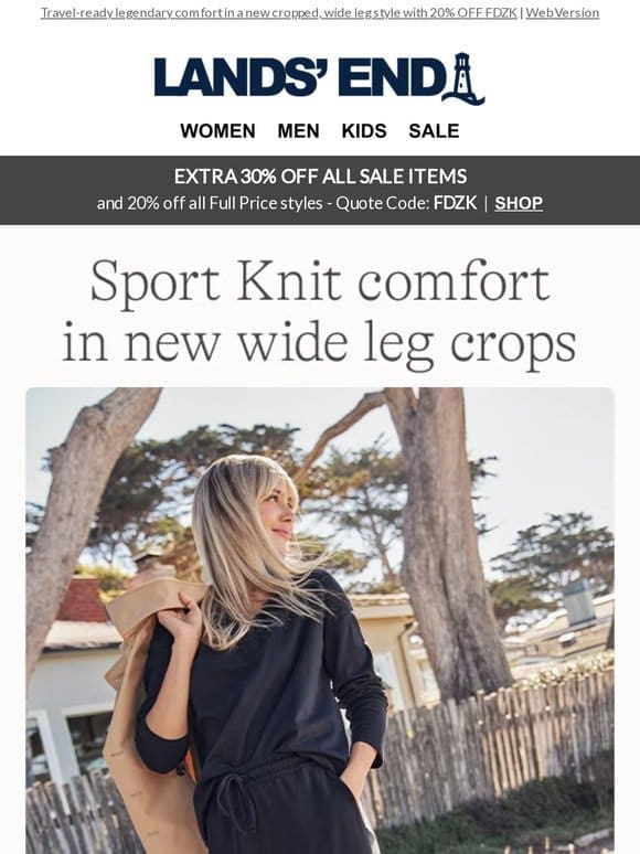 NEW: Sport Knit trousers go wide!