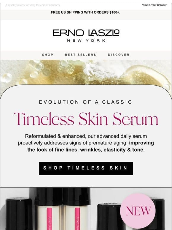 NEW Timeless Skin: Our Age-Defying Serum
