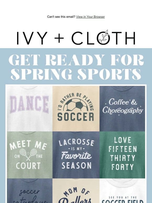 NEW tees for spring sports