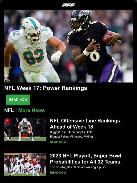 NFL Power Rankings， Week 18 Betting Targets， Fantasy Football Awards