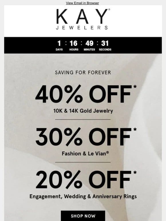 NOW ON – 20%-40% OFF