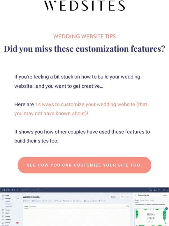 Need some help building your wedding website?  ‍
