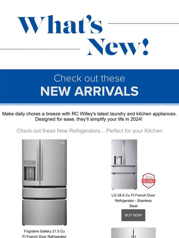 New Appliance Arrivals