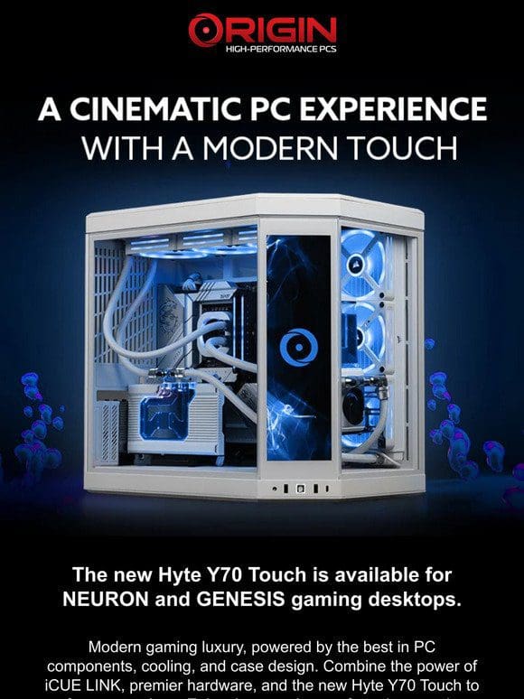New Hyte Y70 Touch available for ORIGIN PC desktops