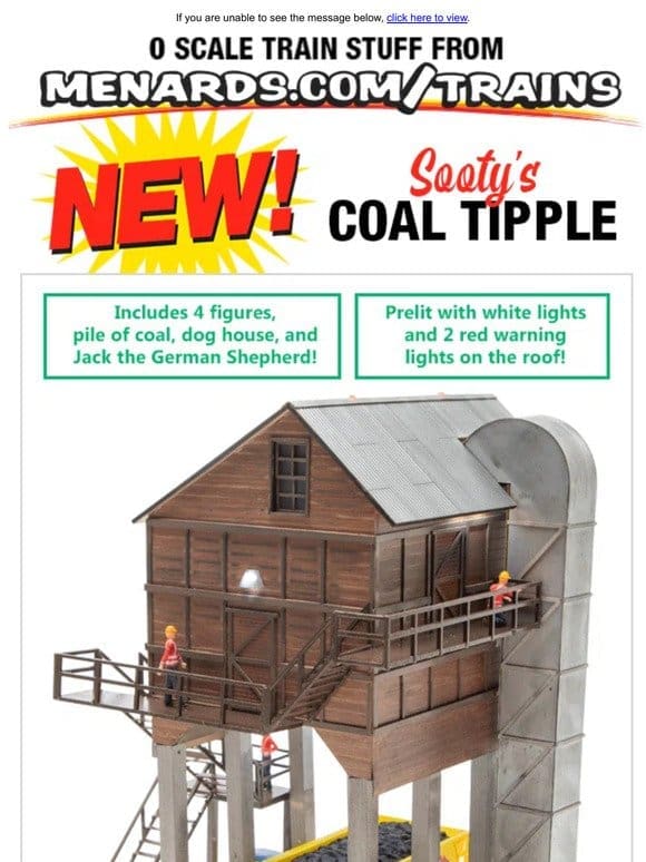 New! O Scale Sooty’s Coal Tipple!