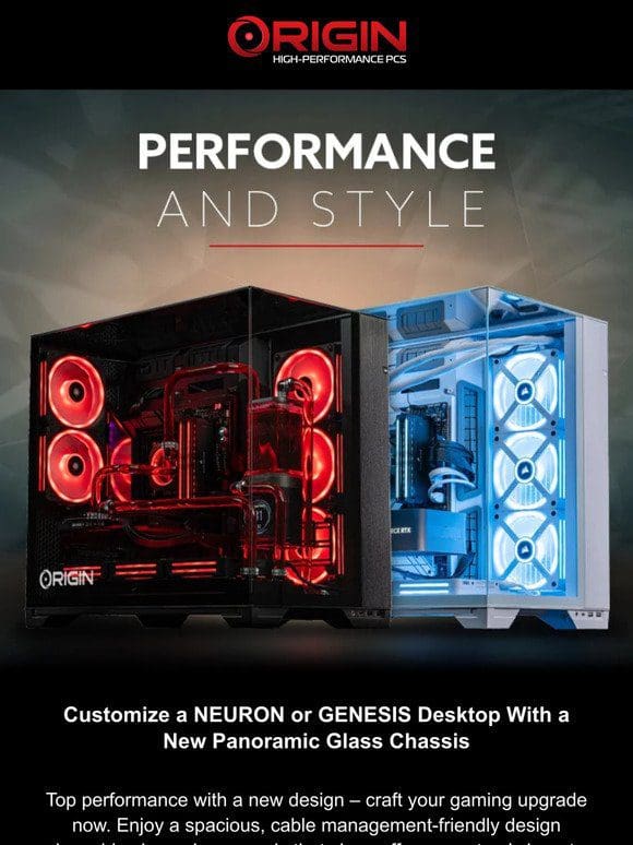 New Panoramic Glass Chassis available for NEURON and GENESIS desktops