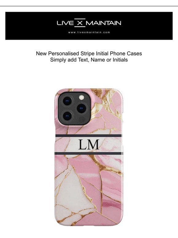 New Personalised Stripe Marble Phone Cases