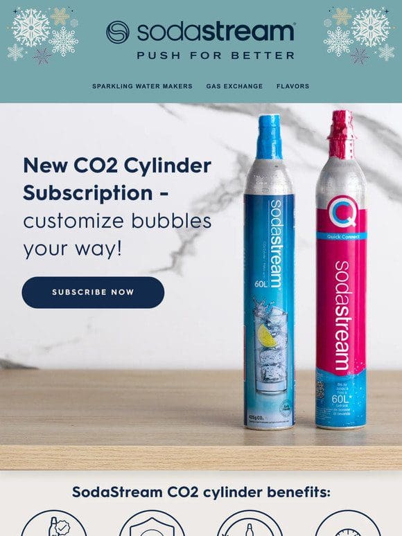 New SodaStream CO2 cylinder subscription service