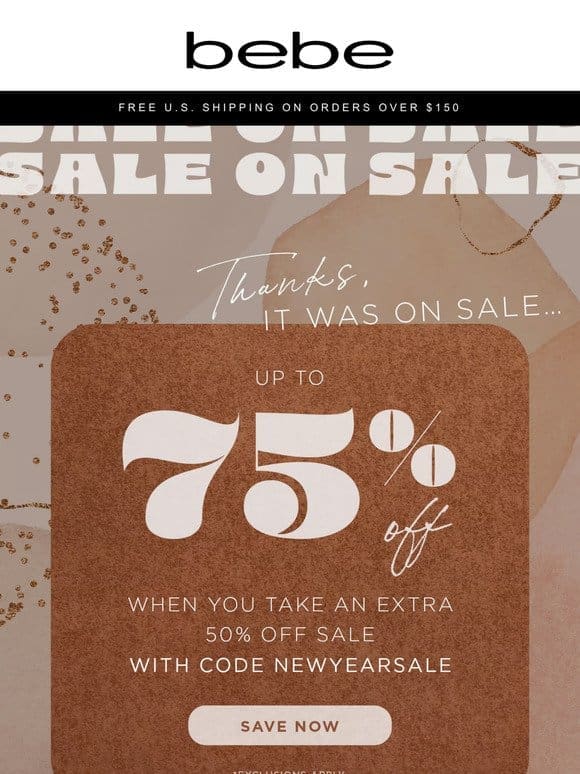 New Stuff， NOW Up to 75% Off!