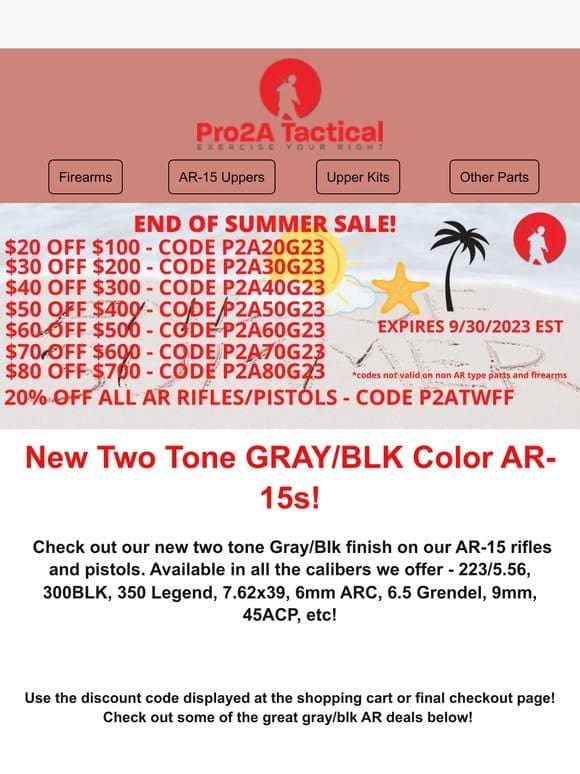New Two Tone GRAY/BLK AR-15 Rifle and Pistols!