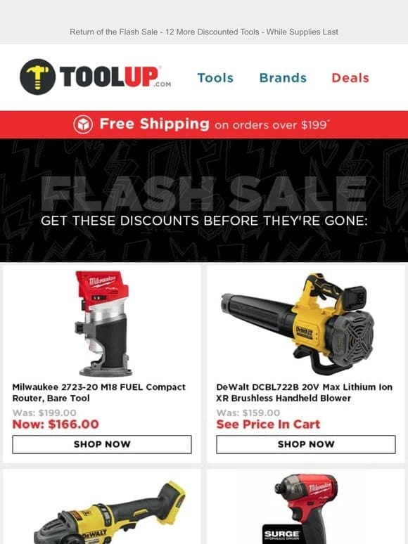 New Year Cordless Deals – Milwaukee， DeWalt， Makita and more!