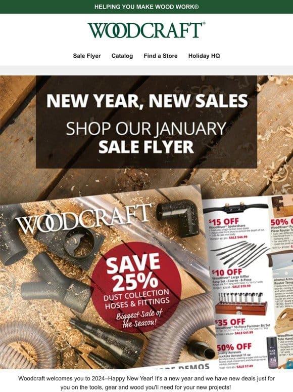 New Year， New Sales – Woodcraft’s January Sale Flyer Is Here!