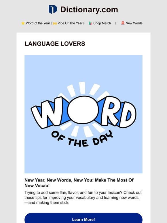 New Year， New Words， New You! Learn A New Word Every Day!