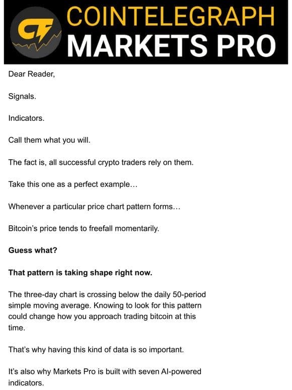 New bearish signal flashes for bitcoin