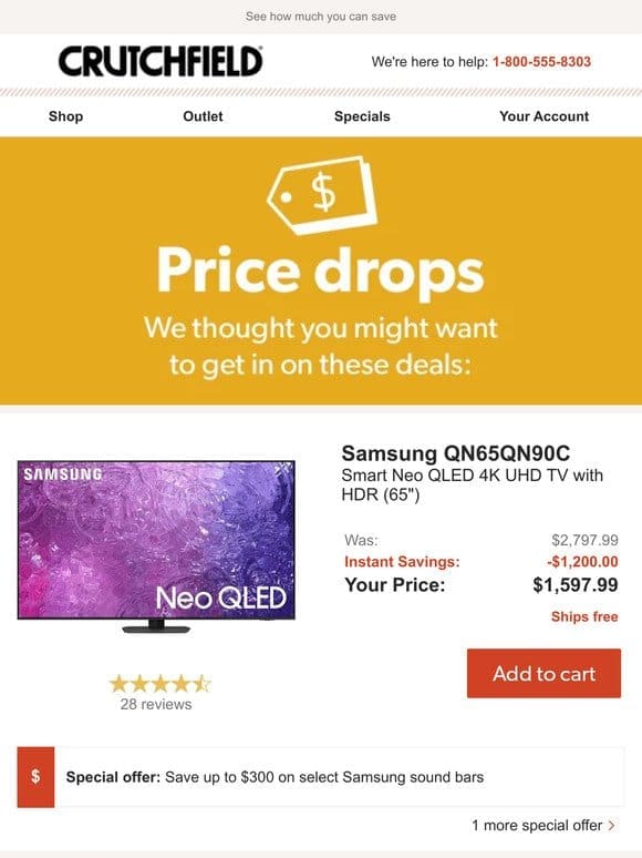 New price on the Samsung QN90C