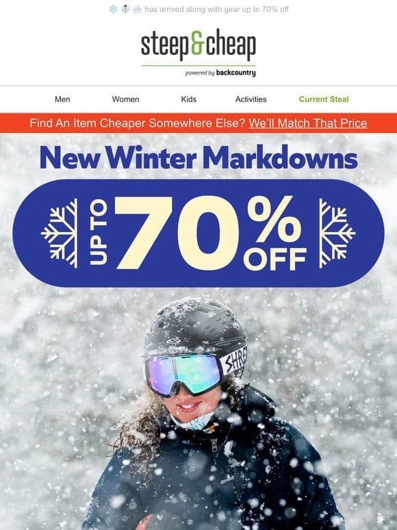 New winter markdowns—just in time