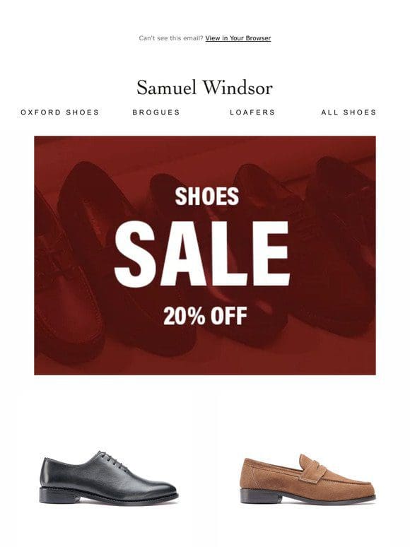 New year， new shoes! 20% off everything now!