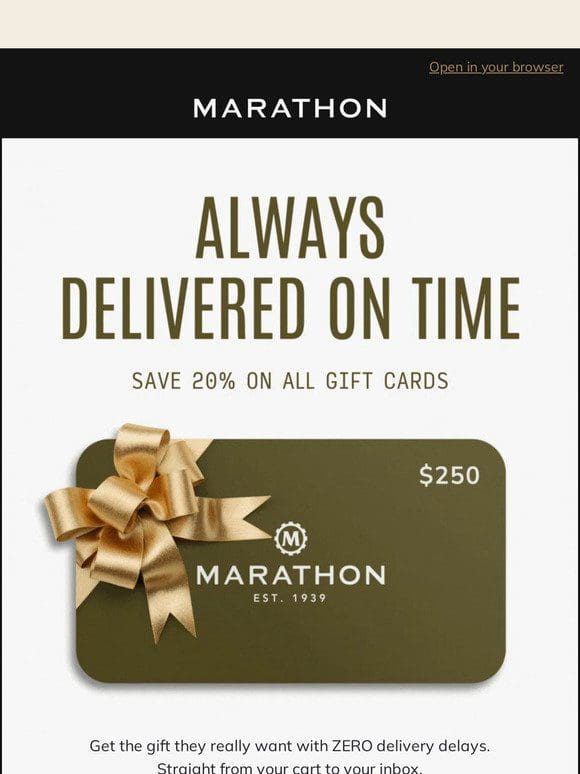 No Shipping Required: 20% Off All Digital Gift Cards