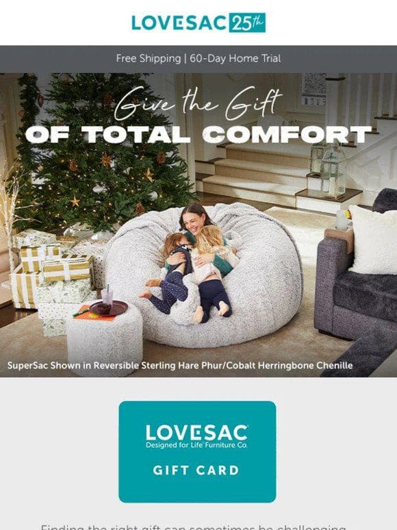 No Time Left to Shop? Give Them a Lovesac Gift Card
