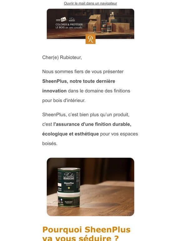 Nouveau chez Acheter-rubio.fr : SheenPlus – L’innovation en matière de finition bois intérieur