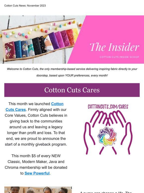 November Cotton Cuts Insider!
