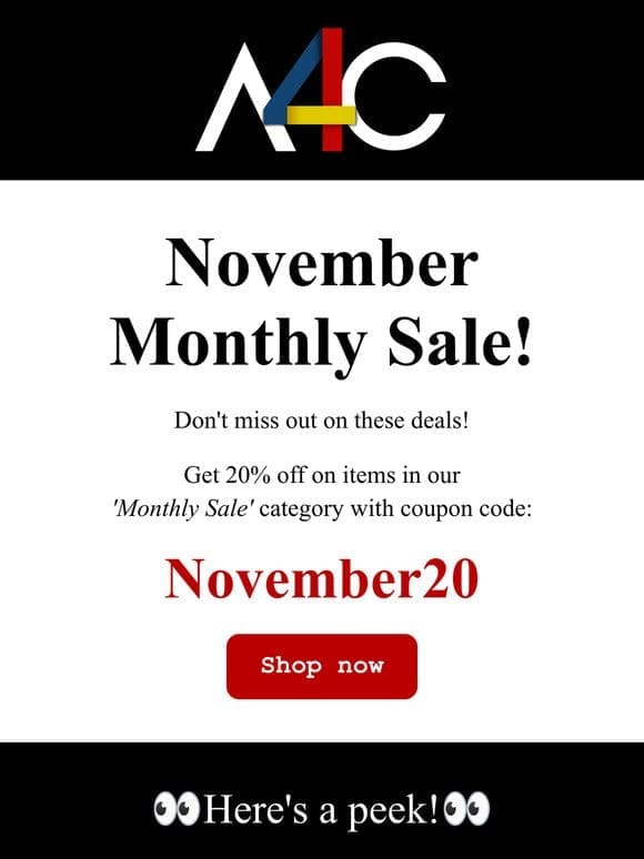 November Monthly Deals Are Here!