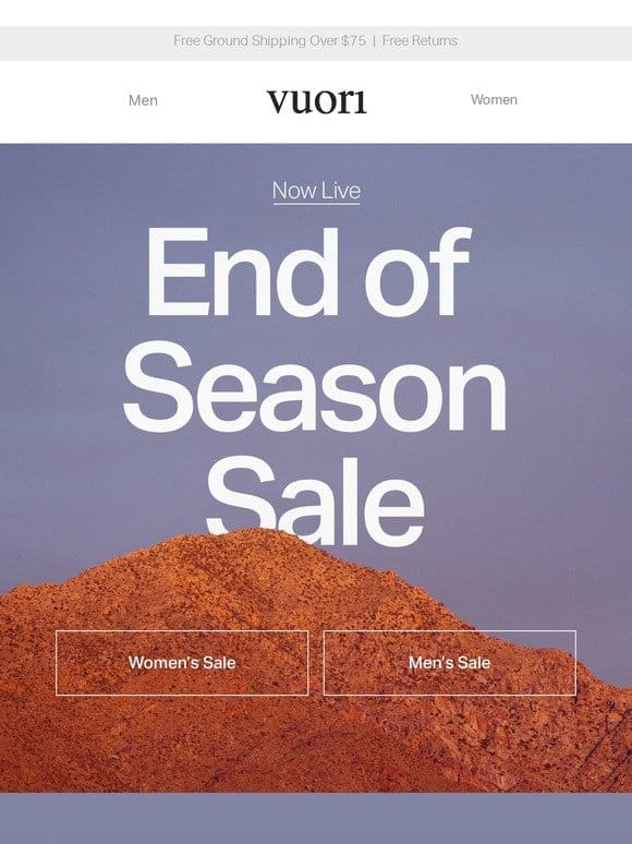 Now Live: End of Season Sale