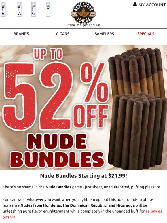 Nude Bundles Starting at $21.99