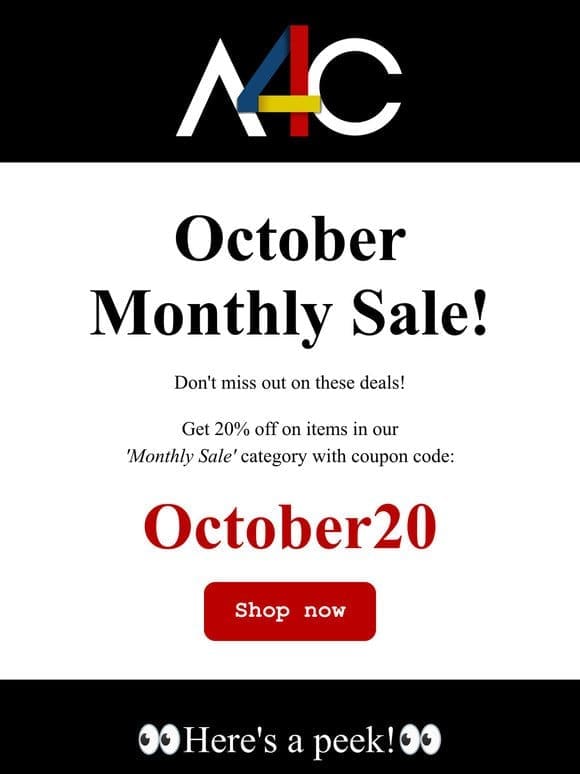 October Monthly Deals Are Here!