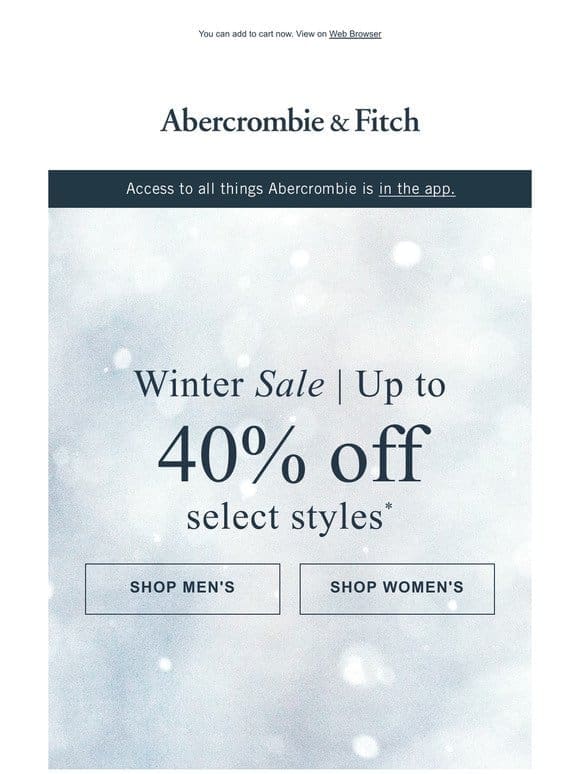 Oh hey， here’s up to 40% OFF.