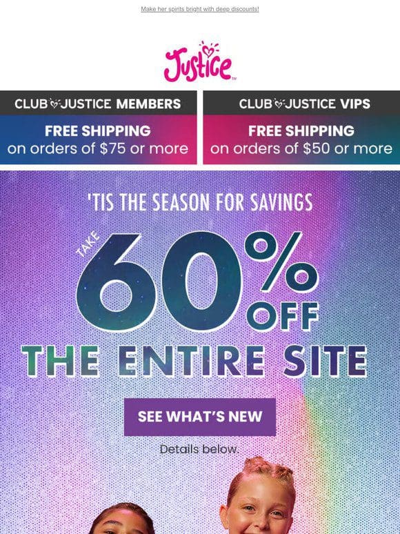 Oh， what fun it is to SAVE 60% Sitewide
