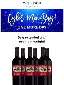 One more day!   Up to 50% OFF select wines