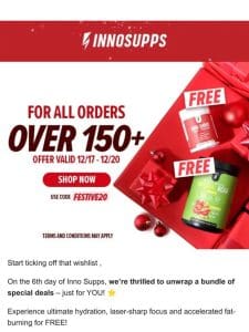 Open Today’s Gift: Day 6 Deals at Inno Supps
