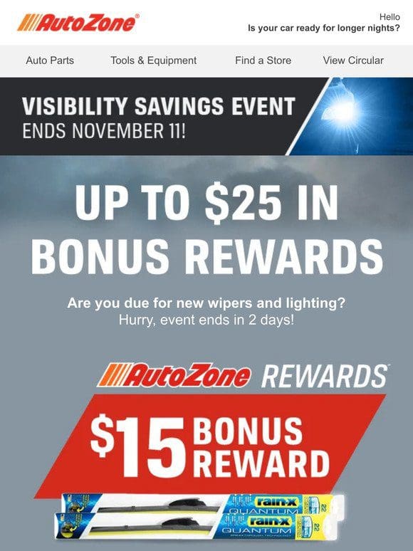 Open for $25 in Bonus Rewards to drive safer
