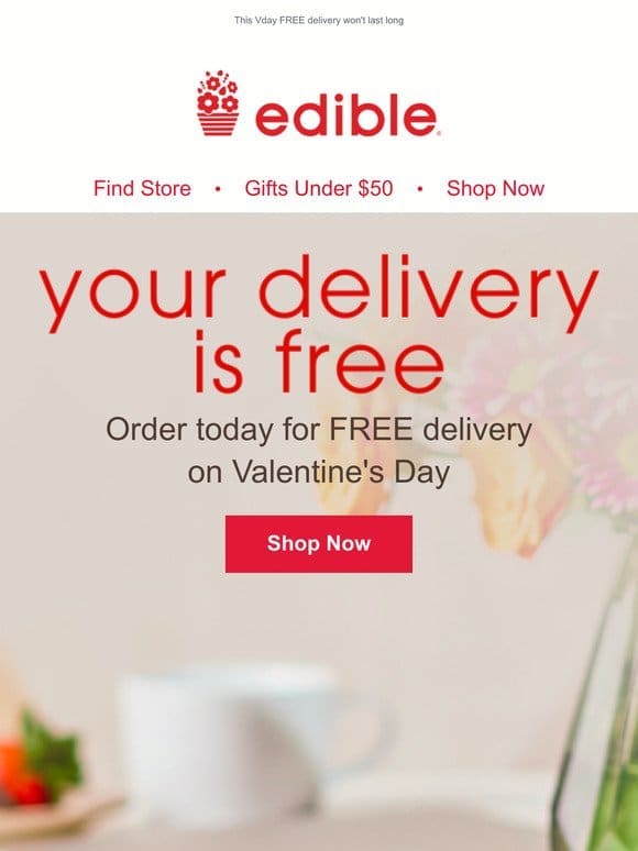 Order early for FREE delivery