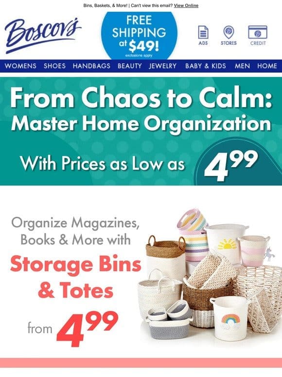 Organize Your Home From $4.99