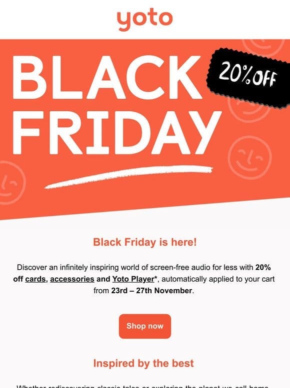 Our 20% OFF Black Friday sale is here!