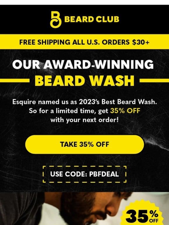 Our award-winning beard wash