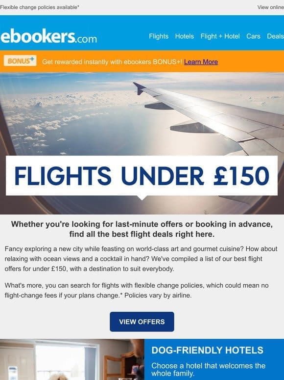 Our best flight offers for under £150